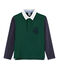 Polo rugby enfant garçon vert SOUSBOIS/bleu SMOKING