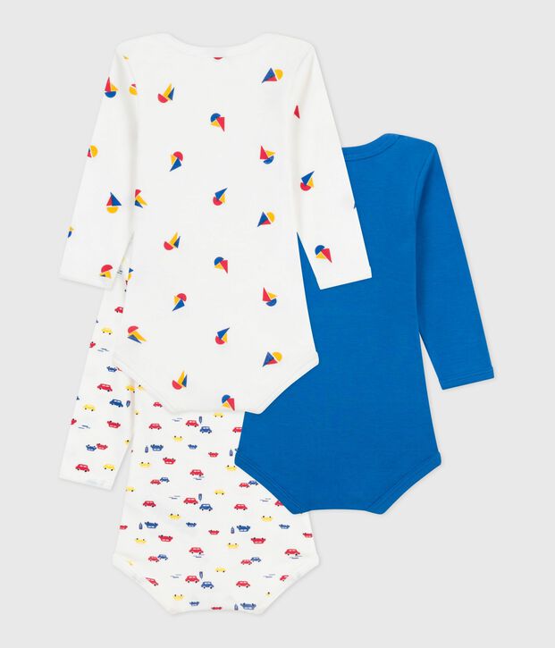 Lot de bodies manches longues en coton imprim&eacute; b&eacute;b&eacute; multicouleur