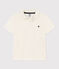 Polo manches courtes en coton  enfant garçon blanc MARSHMALLOW
