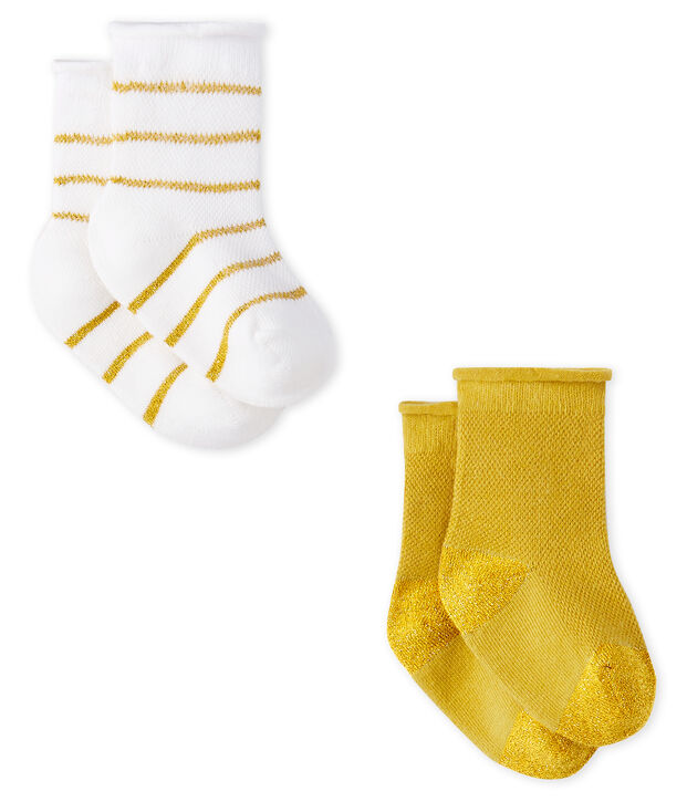 Lot de 2 paires de chaussettes l&eacute;g&egrave;res b&eacute;b&eacute; fille multicouleur