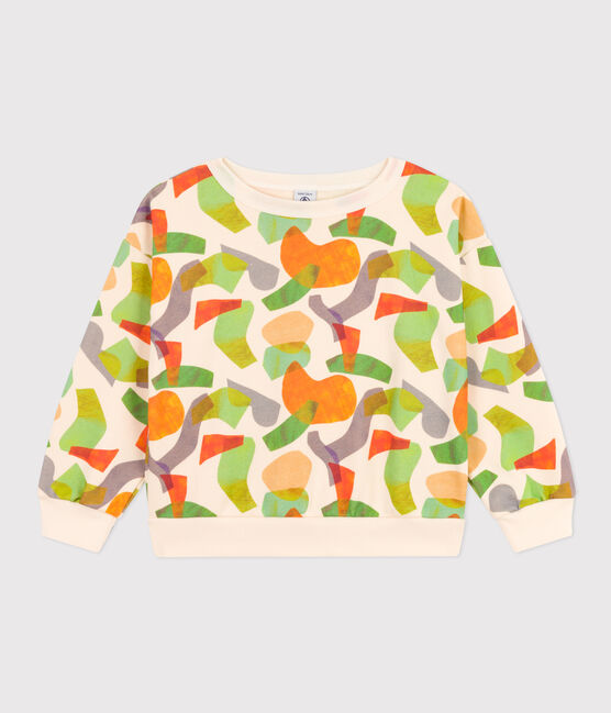 Sweatshirt imprimé en molleton enfant blanc AVALANCHE/ MULTICO