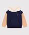 Sweatshirt &agrave; capuche enfant gar&ccedil;on bleu SMOKING/blanc MULTICO
