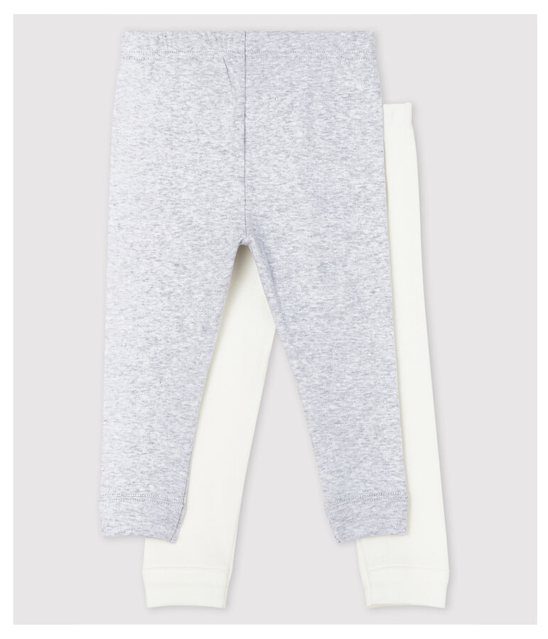 Lot de 2 leggings en coton b&eacute;b&eacute; fille multicouleur