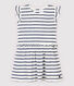 Robe manches courtes en coton/lin rayé bébé fille