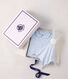 Ensemble cadeau b&eacute;b&eacute; combinaison et doudou imprim&eacute;s baleines