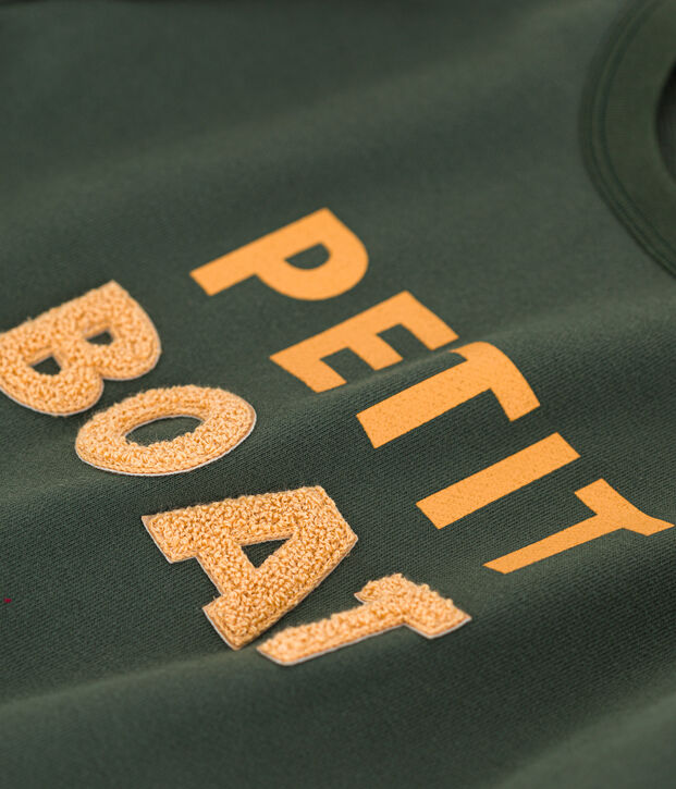 Sweatshirt imprim&eacute; en molleton enfant fille / gar&ccedil;on vert