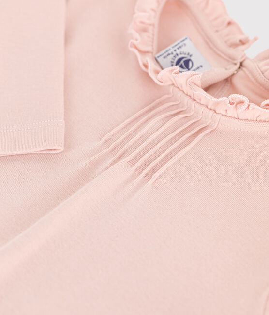 Tee-shirt manches longues en coton enfant fille rose SALINE