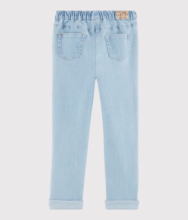 Pantalon slim en molleton denim enfant fille bleu