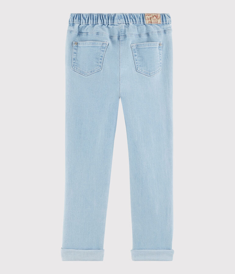 Pantalon slim en molleton denim enfant fille bleu DENIM TRES CLAIR N&Acirc;&deg;5
