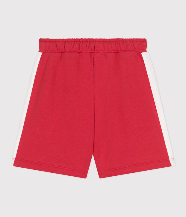 Bermuda short enfant en coton uni rouge