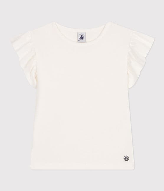 Tee-shirt en coton enfant fille blanc MARSHMALLOW