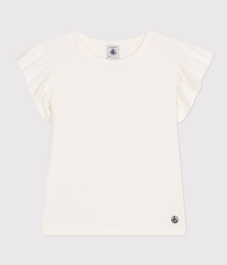 Tee-shirt en coton enfant fille blanc MARSHMALLOW
