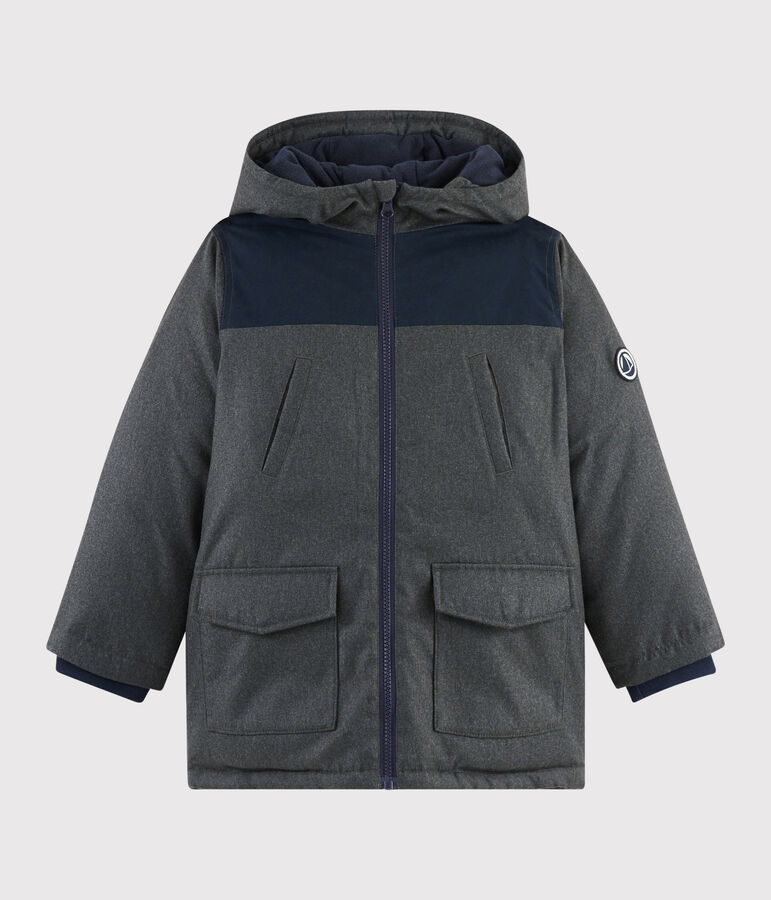 Parka coton enduit enfant gar&ccedil;on gris