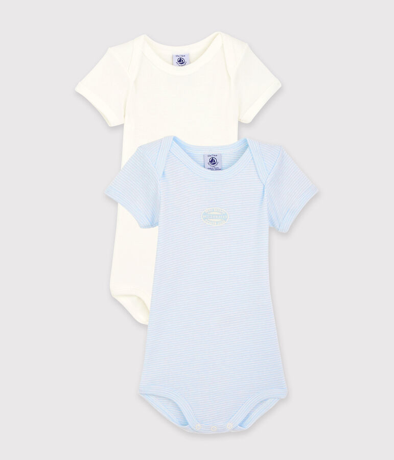 Lot de 2 bodies &agrave; rayures manches courtes en coton variante 1