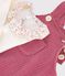 Ensemble salopette et body b&eacute;b&eacute; en coton avec col uni rose/&eacute;cru