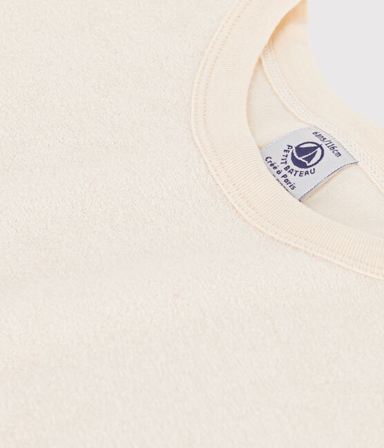 Tee-shirt en bouclette éponge enfant fille/garçon écru AVALANCHE