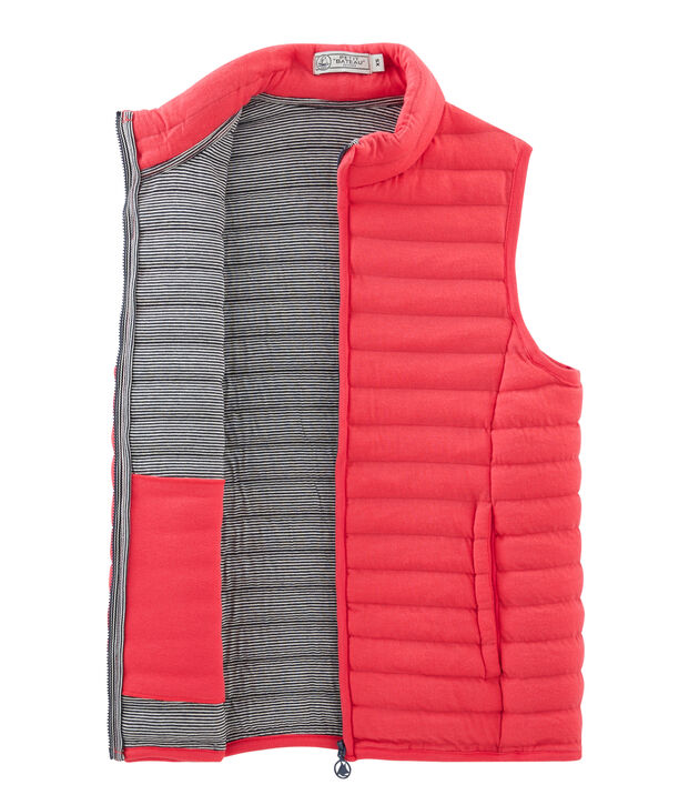 Doudoune sans manche tubique femme rouge