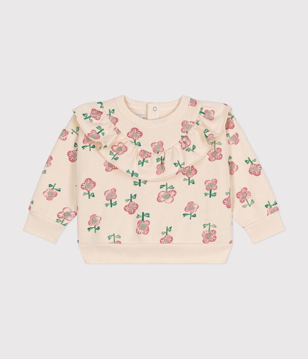 Sweatshirt en molleton b&eacute;b&eacute; &eacute;cru/multicouleur