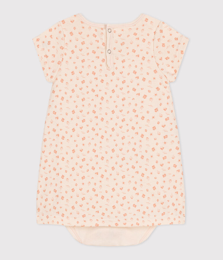 Robe b&eacute;b&eacute; en coton &agrave; manches courtes et body int&eacute;gr&eacute; AVALANCHE/ ABRICOT OVS