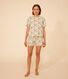 Pyjama short et tee-shirt en coton motif floral femme