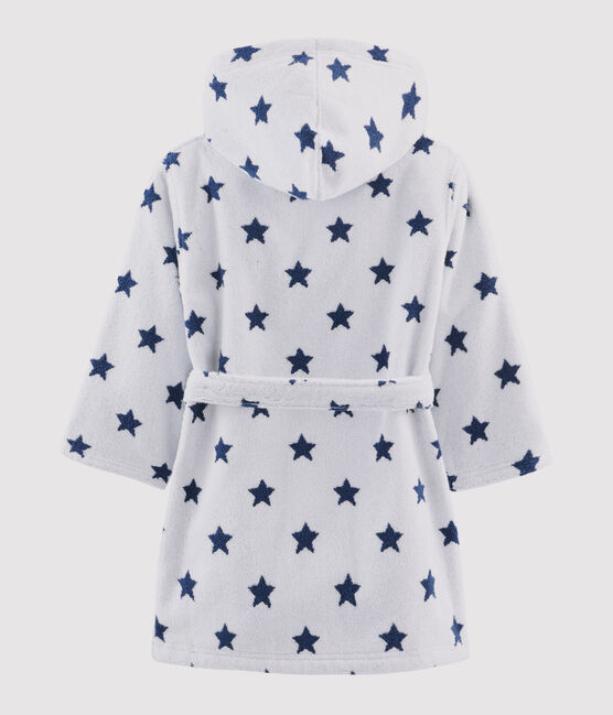 Peignoir petit garçon en éponge blanc MARSHMALLOW/bleu MEDIEVAL