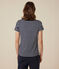 Tee-shirt LE DROIT col rond en coton Femme bleu SMOKING/blanc MARSHMALLOW