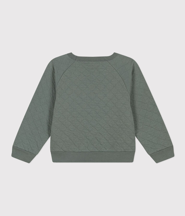 Sweatshirt en tubique matelass&eacute; enfant gar&ccedil;on vert
