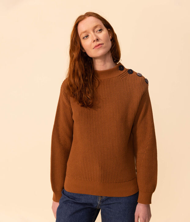 Pull en c&ocirc;te anglaise en coton Femme ALEZAN