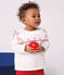 Blouse bébé en popeline de coton manches longues, brodée cœurs blanc ECUME