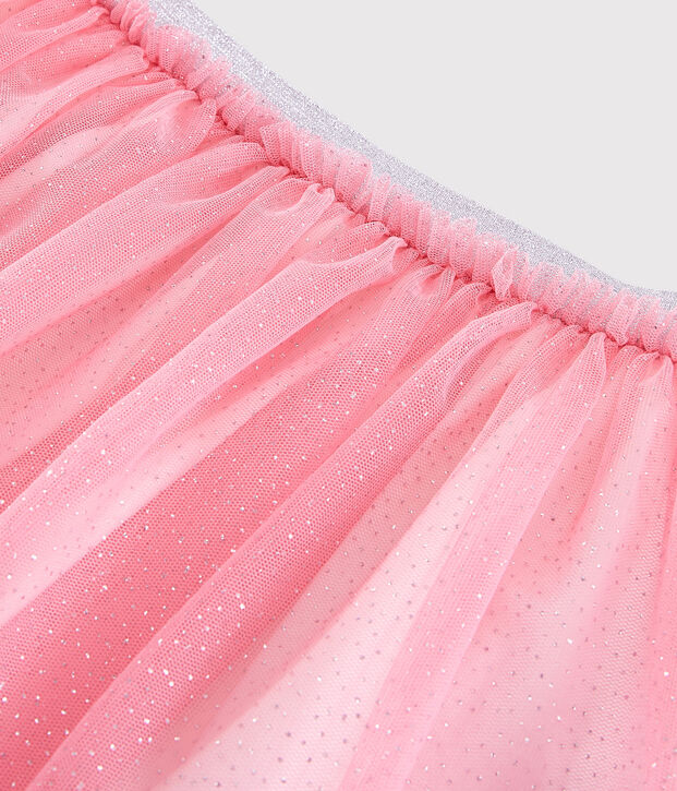 Jupe en tulle paillet&eacute; enfant fille rose/gris
