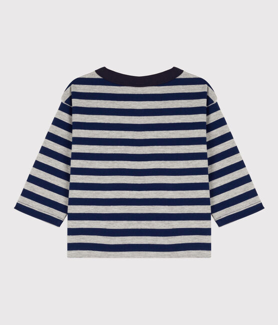 Tee-shirt manches longues bébé en coton bleu MEDIEVAL/ FUMEE