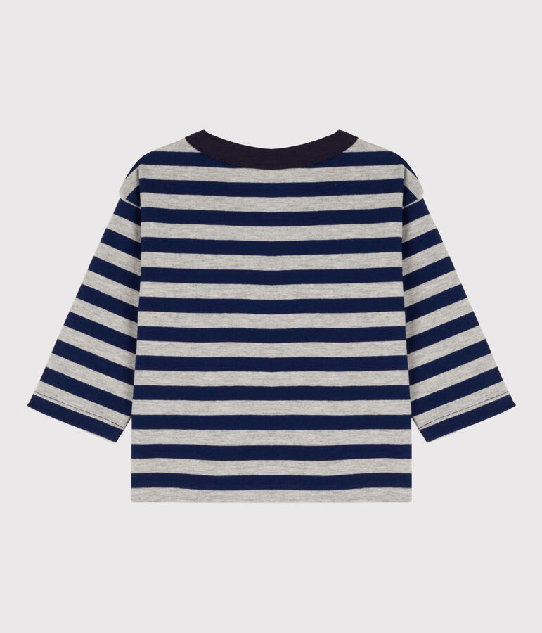 Tee-shirt manches longues b&eacute;b&eacute; en coton bleu MEDIEVAL/ FUMEE