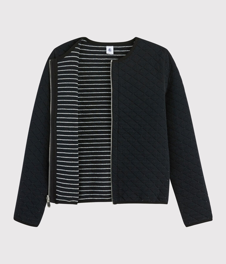 Veste cardigan r&eacute;versible Femme noir/gris