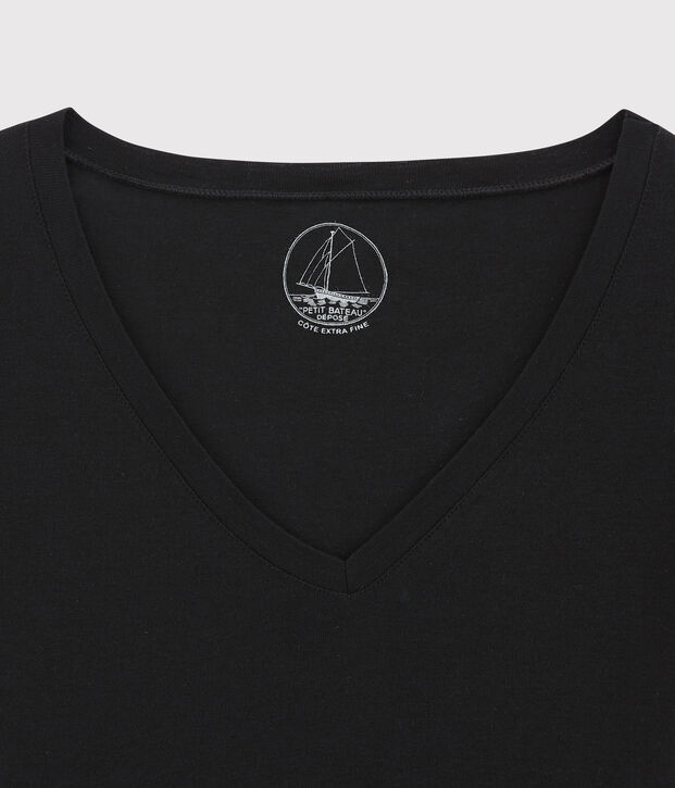 T-shirt c&ocirc;te l&eacute;g&egrave;re Femme noir