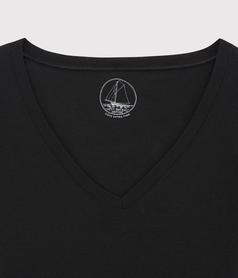 T-shirt c&ocirc;te l&eacute;g&egrave;re Femme noir