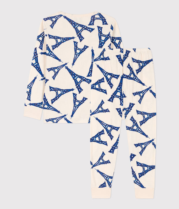 Pyjama Paris en coton enfant &eacute;cru/multicouleur