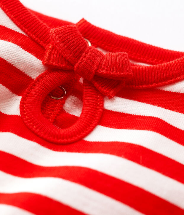 Tee-shirt manches courtes ray&eacute; en jersey b&eacute;b&eacute; rouge/blanc