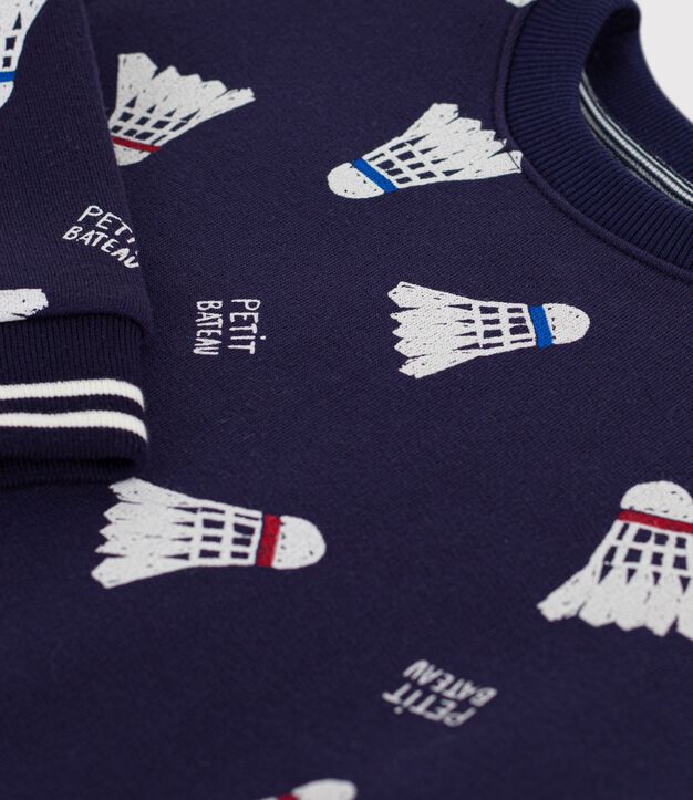 Sweatshirt enfant en coton imprim&eacute; bleu/multicouleur