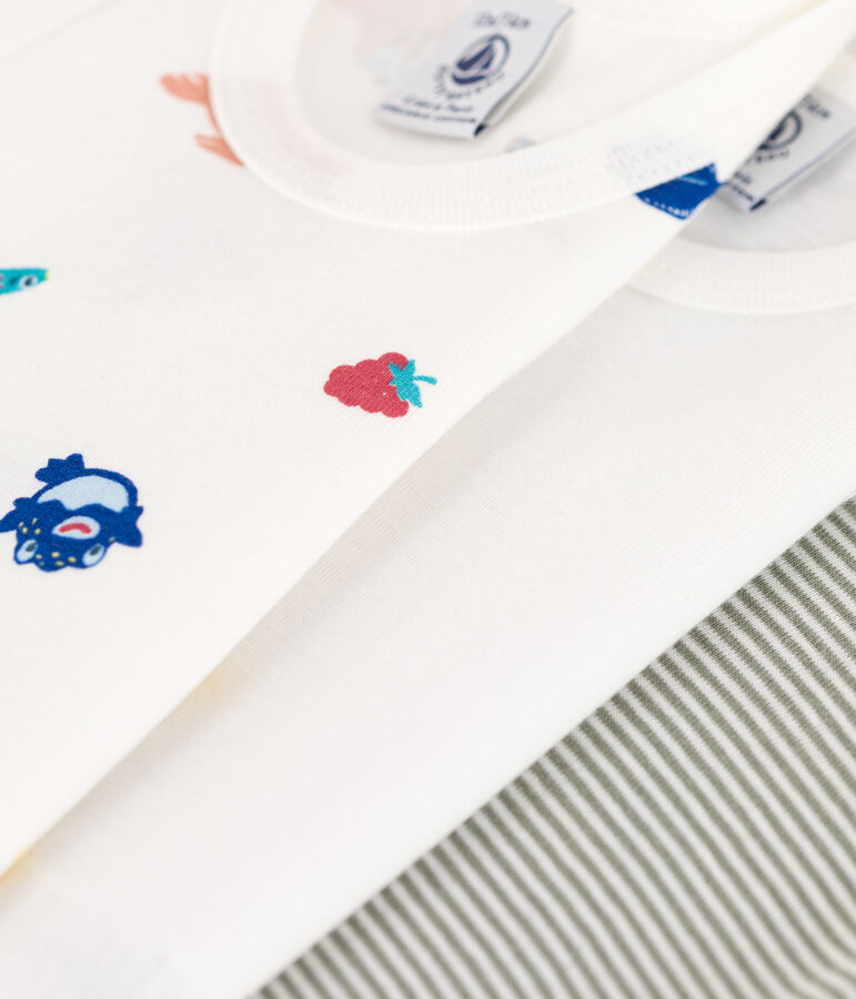 Lot de 3 bodies d&eacute;bardeurs animaux marins en coton multicouleur