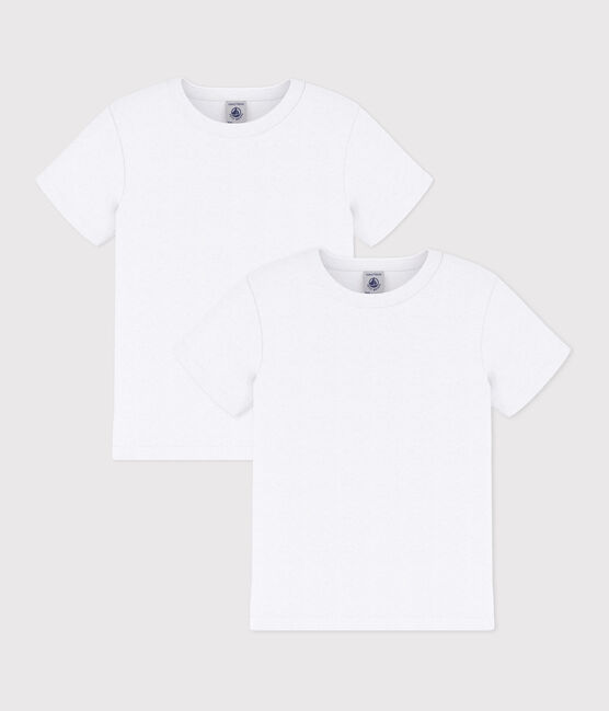 Lots de 2 tee-shirts manches courtes blancs petit garçon variante 1