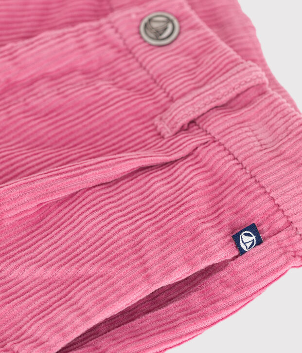 Pantalon enfant en velours uni rose