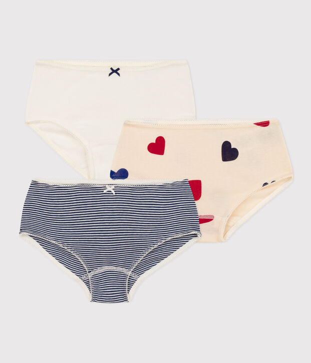 Lot de 3 shorties tricoeurs en coton  petite fille multicouleur