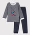 Pyjama en velours enfant bleu SMOKING/blanc MARSHMALLOW