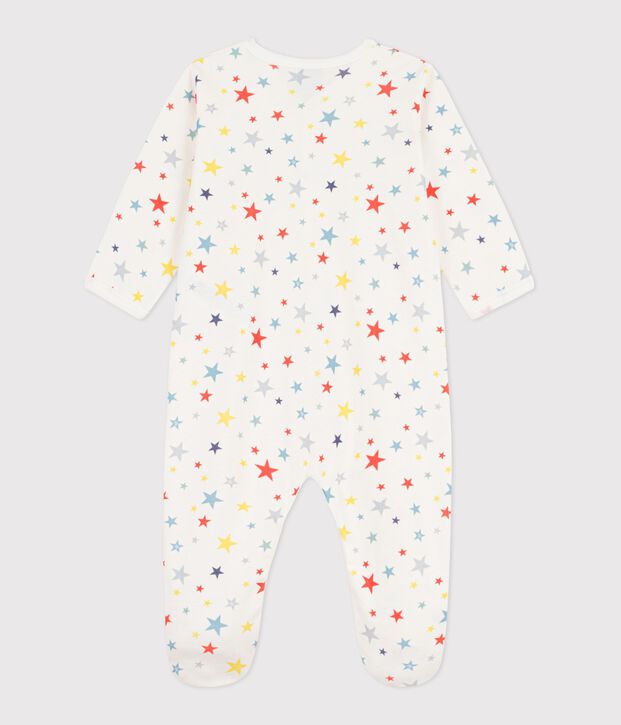 Pyjama b&eacute;b&eacute; en coton imprim&eacute; &eacute;toiles blanc/multicouleur