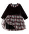 Robe manches longues bi-matière bébé fille noir NOIR/blanc MULTICO