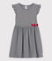 Robe manches courtes en coton enfant fille bleu SMOKING/blanc MARSHMALLOW