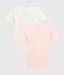 Lot de 2 tee-shirts manches courtes pois multico petite fille en coton biologique variante 1