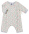 Combinaison ouatinée et imprimée bébé fille blanc MARSHMALLOW/blanc MULTICO