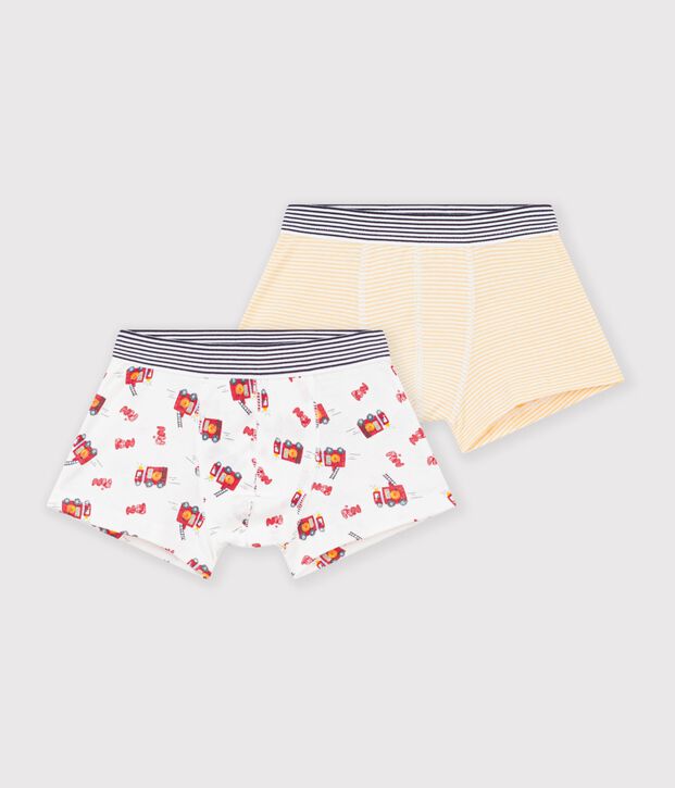Lot de boxers enfant en coton imprim&eacute; pompier multicouleur
