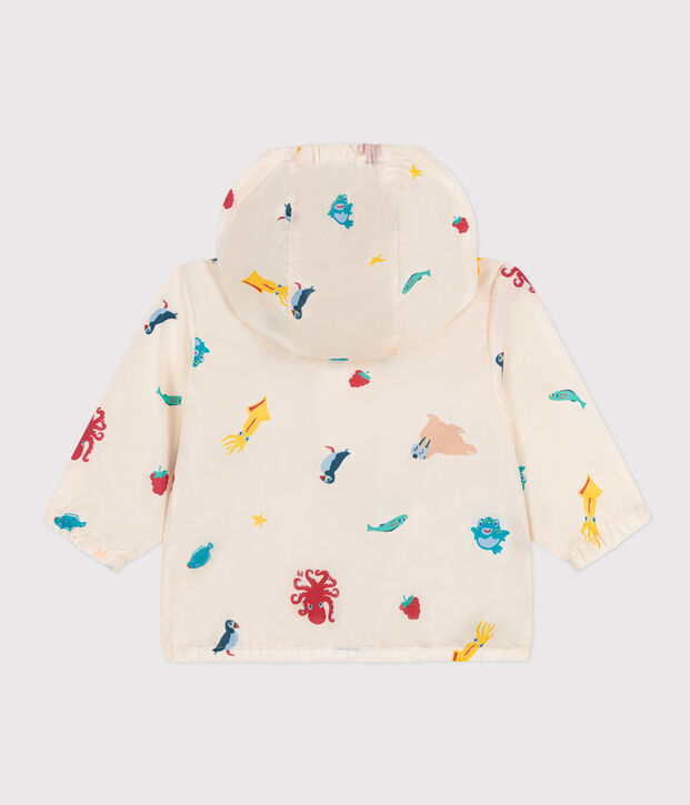 Coupe-vent b&eacute;b&eacute; anti-UV en polyester recycl&eacute; &eacute;cru/multicouleur
